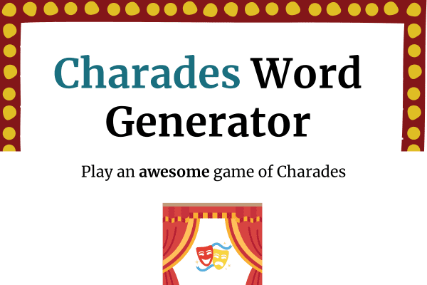 Charades Generator official thumbnail with a fancy theater outline