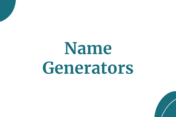 Name generators thumbnail with blue decorative accents