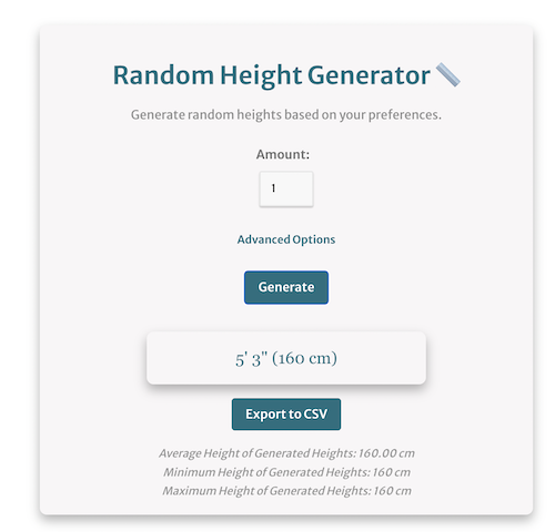 screenshot showing how to use the random height generator