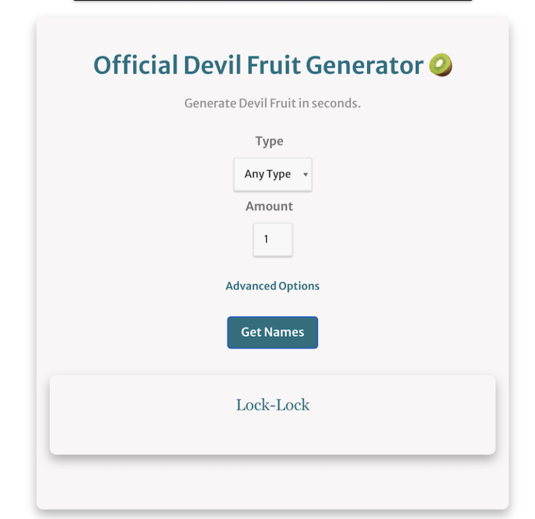 Official Random Devil Fruit Generator Get the Best Name Now